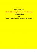 Test Bank - Clinical Nursing Skills and Techniques  10th Edition By Anne Griffin Perry, Patricia A. Potter | Chapter 1 – 43, Latest Edition|