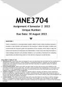 MNE3704 Assignment 4 (ANSWERS) Semester 2 2023 - DISTINCTION GUARANTEED