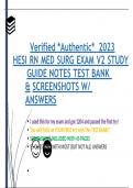  Verified *Authentic*  2023 HESI RN MED SURG EXAM V2 STUDY GUIDE NOTES TEST BANK & SCREENSHOTS W/ ANSWERS