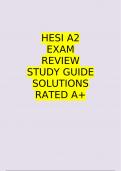 HESI A2 EXAM REVIEW STUDY GUIDE SOLUTIONS RATED A+