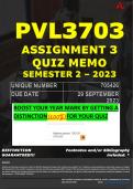 PVL3703 ASSIGNMENT 3 QUIZ MEMO - SEMESTER 2 - 2023 - UNISA - DUE DATE: - 29 SEPTEMBER 2023 (100% PASS - GUARANTEED)