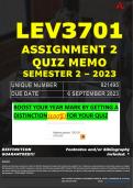 LEV3701 ASSIGNMENT 2 QUIZ MEMO - SEMESTER 2 - 2023 - UNISA - DUE DATE: - 6 SEPTEMBER 2023 (100% PASS - GUARANTEED)