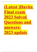 Davita Final exam 2023 Solved Questions and answers-2023 update