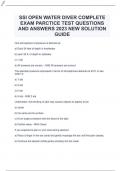 SSI OPEN WATER DIVER COMPLETE EXAM PARCTICE TEST QUESTIONS AND ANSWERS 2023 NEW SOLUTION GUIDE
