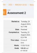 RSK2601 assignment 2 second semester 2023 100%