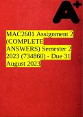 MAC2601 Assignment 2 (COMPLETE ANSWERS) Semester 2 2023 (734860) - Due 31 August 2023