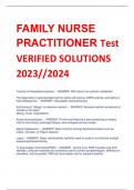 FAMILY NURSE  PRACTITIONER Test VERIFIED SOLUTIONS 2023//2024