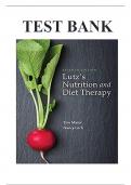 Test Bank for Lutz’s NutritioN and Diet Therapy, 7th Edition, Erin E. Mazur, Nancy A. Litch, ISBN-10: 0803668147, ISBN-13: 9780803668140