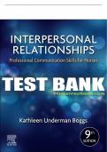 Test Bank For Interpersonal Relationships, 9th - 2023 All Chapters - 9780323551335