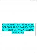 Robbins Basic Pathology 10th Edition Kymar Abbas Test Bank