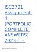 ISC3701 Assignment 4 (PORTFOLIO COMPLETE ANSWERS) 2023 () - 