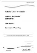 Tutorial Letter 101/0/2023 Research Methodology HMPYC80