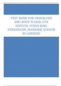 Test Bank for Urinalysis and Body Fluids, 6th Edition, Susan King Strasinger, Marjorie Schaub Di Lorenzo
