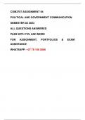 COM3707 ASSIGNMENT 04 2023 SEMESTER 02 POLITICAL & GOVERNMENT COMMUNICATION [UNISA] ALL QUESTIONS ANSWERED PASS WITH 75%+