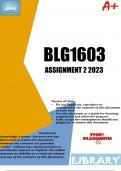 BLG1603 Assignment 2 (DETAILED ANSWERS) 2023 (313185)