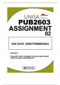 PUB2603 ASSIGNMENT 02 DUE20SEPTEMBER2023