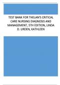 Test Bank for Thelan’s Critical Care Nursing Diagnosis and Management, 5th Edition, Linda D. Urden, Kathleen M. Stacy, Mary E. Lough