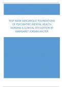 Test Bank for Varcarolis’ Foundations of Psychiatric-Mental Health Nursing, 9th Edition, Margaret Jordan Halter