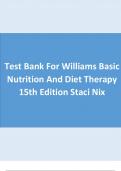 Test Bank for Williams’ Basic Nutrition & Diet Therapy, 16th Edition, Staci Nix McIntosh