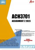 ACH3701 Assignment 2 Semester 2 2023