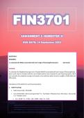 FIN3701 Assignment 2 (Semester 2)Answers  - Due: 14 September 2023