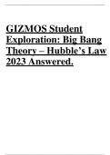 GIZMOS Student Exploration: Big Bang Theory – Hubble’s Law 2023 Answered.