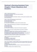 Hartman's Nursing Assistant Care Chapter 3 Exam Questions And Answers.