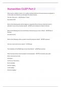 Humanities CLEP Part 2  test Questions With 100% Correct Solutions.