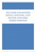 Test Bank for Modern Dental Assisting, 14th Edition, Doni Bird, Debbie Robinson