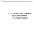 Test Bank for Fordneys Medical Insurance and Billing 16th Edition by Smith.