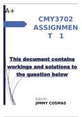 CMY3702 ASSIGNMENT  1
