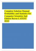Complete Solution Manual Probability and Statistics for Computer Scientists 2nd Edition Baron Questions & Answers with rationales