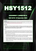 HSY1512 Assignment 4 Semester 2 - (Due 19 September 2023)