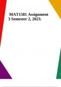MAT1581 Assignment 3 Semester 2, 2023.