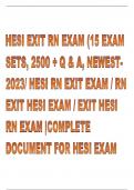 HESI RN EXIT COMPLETE PACKAGE FROM 2018-2023 COMPLETE WITH ANSWERS VERIFIED AND GRADED A+