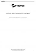 Summary, Article: Shakespeare In the Bush