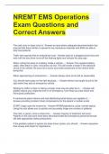 NREMT EMS Operations Exam Questions and Correct Answers 