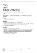 AQA  GCSE ENGLISH LITERATURE Paper 1 Shakespeare and the 19th-century novel June 2023
