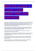 MSN 610-module 2 - Lymph nodes QUESTIONS AND  ANSWERS