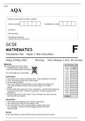 AQA GCSE MATHEMATICS Foundation Tier Paper 1 JUNE 2023 QUESTION PAPER: Non-Calculator