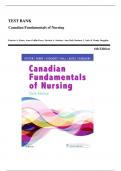 Test Bank for Canadian Fundamentals of Nursing, 6th Edition| Test Bank for Canadian Fundamentals of Nursing 6th Edition by Potter > all chapters 1-48 (questions & answers) A+ guide