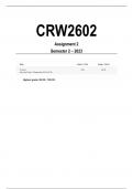 CRW2602 Assignment 2 Semester 2 2023