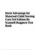 Davis Advantage for Maternal-Child Nursing Care 3rd Edition By Scannell Ruggiero Test Bank