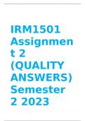 IRM1501 Assignment 2 (QUALITY ANSWERS) Semester 2 2023
