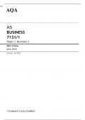 AQA AS BUSINESS Paper 1 Business 1 JUNE 2023 MARK SCHEME