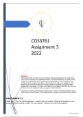 COS3761 Assignment 3(QUIZ) 2023 - suggested answers