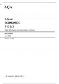 AQA A-level ECONOMICS Paper 2 MARK SCHEME 2023: National and International Economy