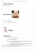 Feedback Log & Score  Vernon Watkins Age: 69 years Diagnosis: Postoperative Hemicolectomy