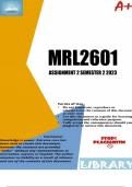 MRL2601 Assignment 2 (DETAILED ANSWERS) Semester 2 2023 (588481)