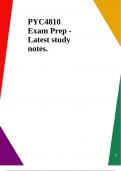 PYC4810 Exam Prep - Latest study notes.
